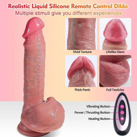 Remote Control Heating Thrusting Realistic Dildo-03