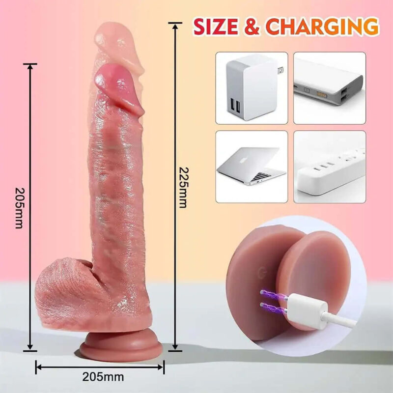 Remote Control Heating Thrusting Realistic Dildo-03