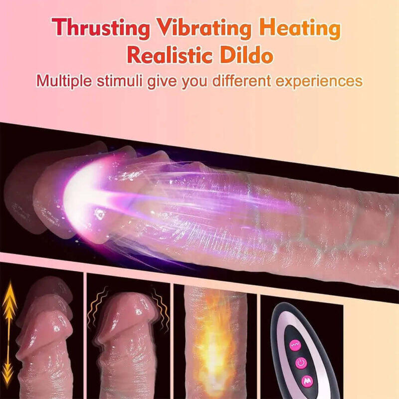 Remote Control Heating Thrusting Realistic Dildo-03