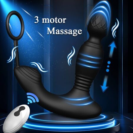 Remote Control Thrusting Prostate Massager with Penis Ring01 (2)