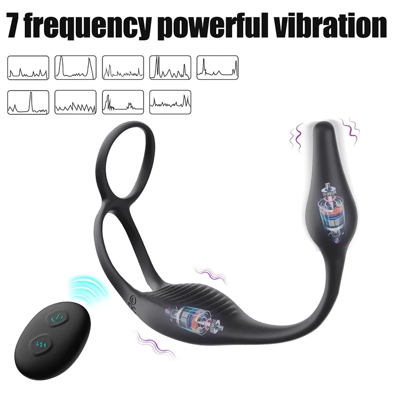 Remote Control Vibrating Prostate Massager with Penis Ring