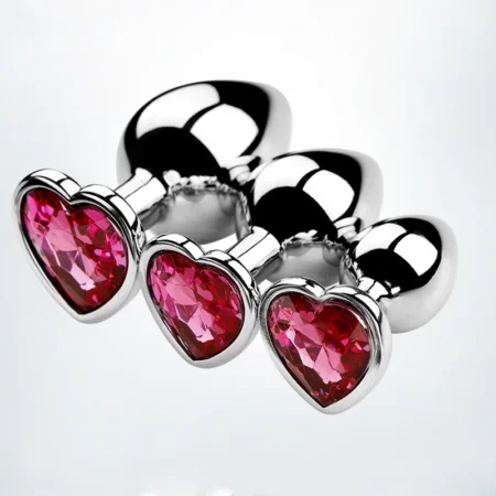 Heart Jewel Metal Anal Plug - Available in 3 Sizes