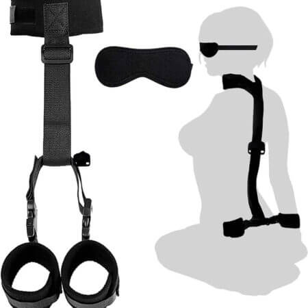 BDSM Bondage Handcuffs Collar with Blindfold