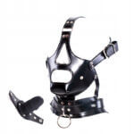 BDSM Head Bondage Harness Mask with Dildo Mouth Gag