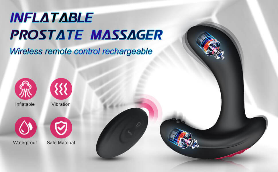 Remote Control Prostate Massager with Automatic Inflation