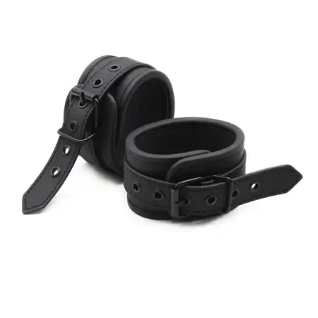 Black Adjustable Faux Leather Bondage Handcuffs