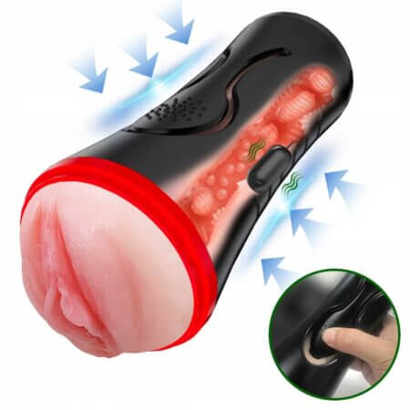 Vibrating Vagina Male Masturbation Cup