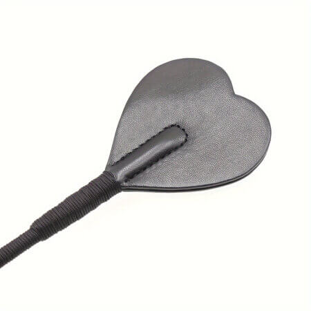 Leather BDSM Riding Crop with Heart-Shaped Tip