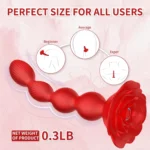 Rose Shape Rotating Anal Beads with Remote Control