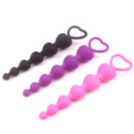 Heart-Shaped Silicone Anal Beads