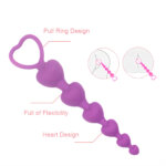 Heart-Shaped Silicone Anal Beads