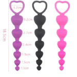 Heart-Shaped Silicone Anal Beads